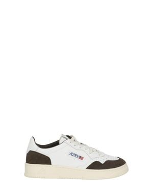 Autry Suede Logo Details Low-Top Sneakers - White