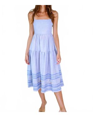 Erica Wilson Pippi Midi Dress - Blue