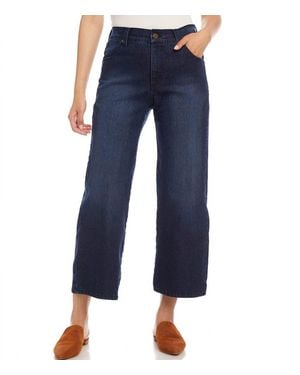 Karen Kane Wide Leg Cropped Jeans - Blue