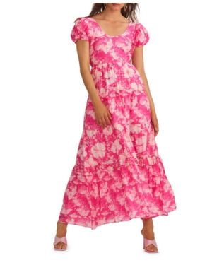 LoveShackFancy Karalie Floral Maxi Dress - Pink