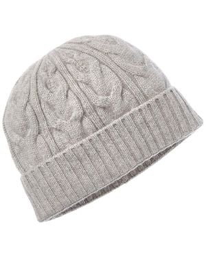 Bruno Magli Cable Cuffed Cashmere Hat - Gray