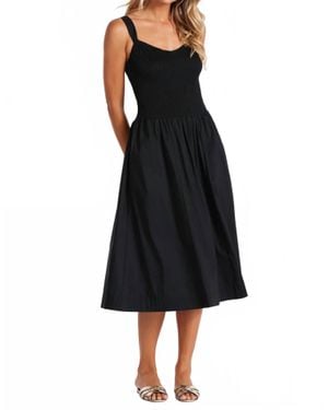 Bishop + Young Corsica Smocked Poplin Dress - Black