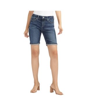 Silver Jeans Co. Suki Mid Rise Curvy Fit Bermuda Short - Blue