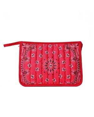 Haute Shore Quilted Bandana Pouch Bag - Red