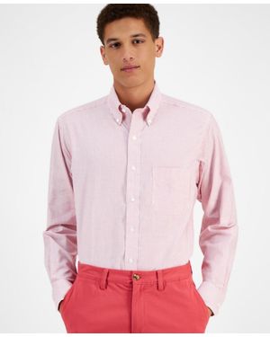 Club Room Dress Shirt Striped Cotton Button Down Fts208 - White