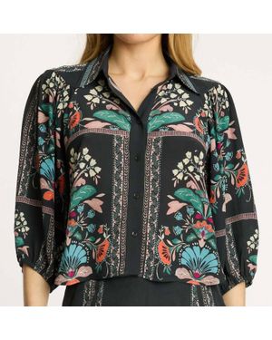 Caballero Juliette Button-Down Top - Green