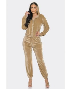 TRUEDAMES Jogger With Pearls Set - Natural
