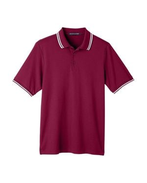 Devon & Jones Crownlux Performance Plaited Tipped Polo - Red
