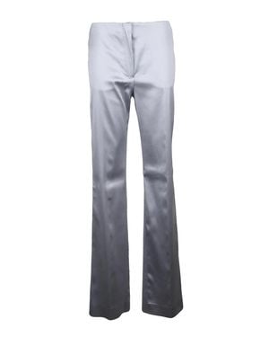 Sportmax Pearl Stretch Acetate-Blend Flared Pants - Gray