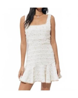 Adelyn Rae Salina Tweed Mini Dress - White