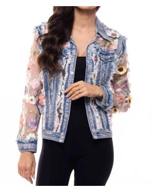 Adore Embossed Short Jacket - Blue