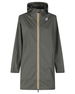 K-Way Le Vrai 4 0 Eiffel East Hooded Nylon Raincoat - Gray