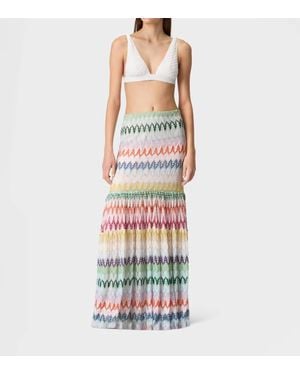 Missoni Ruffles And Lace Motif Long Skirt - White