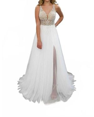 Stella York Glamorous Beaded Wedding Dress - White