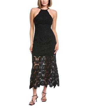 AMUR Crochet Midi Dress - Black