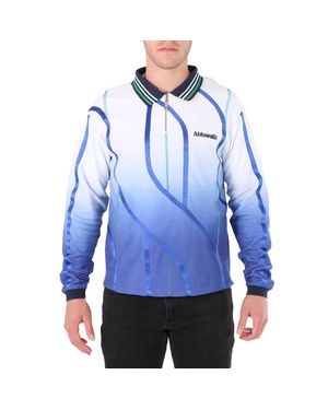 Ahluwalia Expression Long-Sleeve Cotton Polo Shirt - Blue