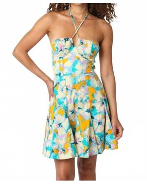 Olivaceous Claudia Halter Dress - Blue