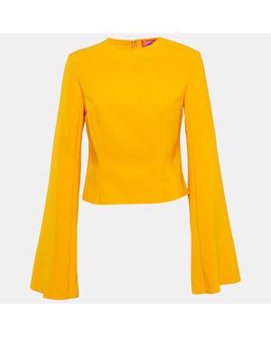 Solace London Stretch Crepe The Nahla Top - Yellow