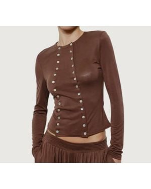 Loucia Lennox Button Top - Brown