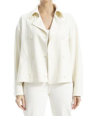 Max Studio Double Breasted Cropped Jacket - White