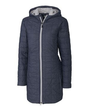 Cutter & Buck Rainier Primaloft Eco Insulated Hooded Long Coat - Blue