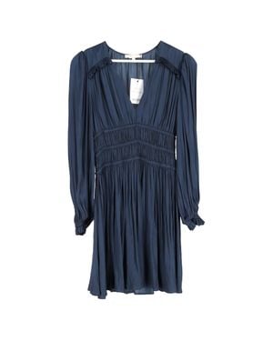 Maje Ruffled Satin Mini Dress - Blue