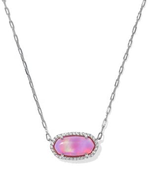 Kendra Scott Elisa Pave Short Pendant Necklace - Pink