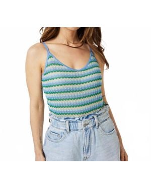 EsQualo Laleh Lurex Sparkle Zigzag Camisole - Blue