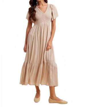 In-Loom Modal Smocked Dress - Natural