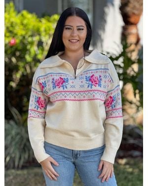 Southern Grace Winter Bloom Sweater - Multicolor