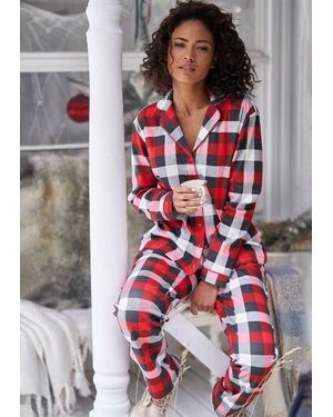 Lascana Plaid Button Down Long Sleeve Shirt - Red