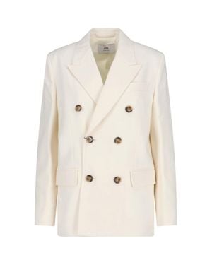 Ami Paris Double-Breasted Blazer - White