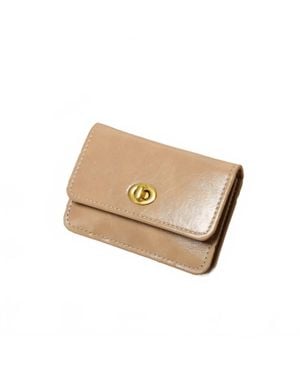 Dipped Shop Vintage Like Vegan Leather Coin And Card Wallet - Natural