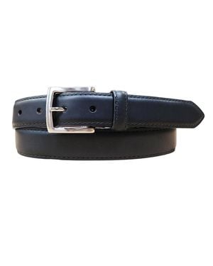 Lejon Leather Goods Vintage Bison Leather Satin Classic 30Mm Usa Belt - Black