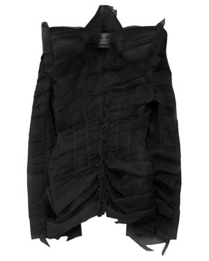 MATIERES FECALES Layered Tulle Nylon Jacket - Black