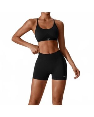Rockstar Peach Sienna V Back Shorts - Black