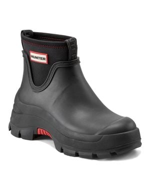 HUNTER Eloise Lug Sole Waterproof Ankle Rain Boots Zogg3229 - Black