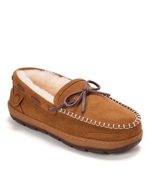 Dearfoams Fireside By Forster Genuine Shearling Moccasin - Brown