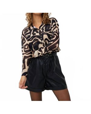 EsQualo Blooma Mesh Harmony Blouse - Black