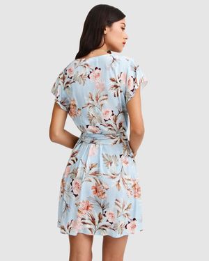 Belle & Bloom I'M The Star Wrap Dress - Blue