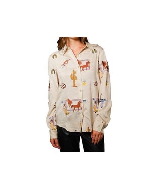 Blue B Hawkins Embroidered Long Sleeve Shirt - Black