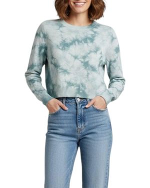 JoosTricot Long Sleeve Crop Crewneck Top - Blue