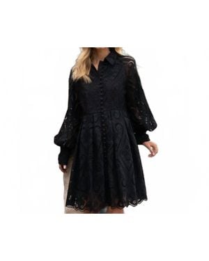 Choklate Paris Embroidered Cotton Lace Dress - Black