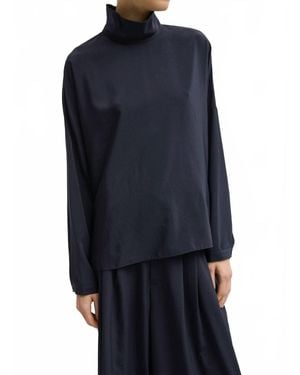 Tibi Dolman Sleeve Funnel Neck Top - Blue