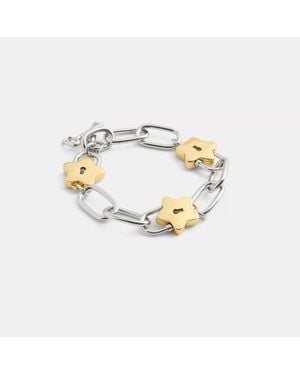 COACH Plated Brass Cubic Zirconia Toggle Bracelet - Metallic