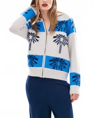 Jumper 1234 Palm Cardigan - Blue