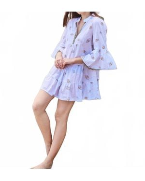 Pick Happy Babydoll Mini Dress - Blue