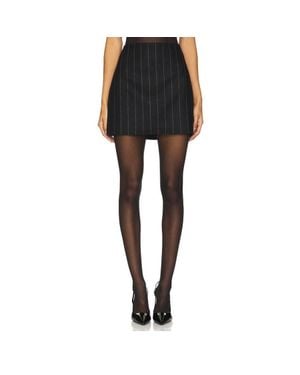 Anine Bing Tierra Mid-Rise Pinstripe Skirt - Black