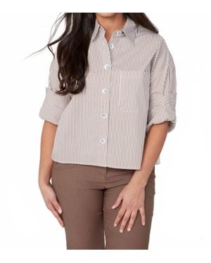 Renuar Button Down Striped Shirt - Gray