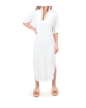 Emily Mccarthy Poppy Caftan Dress - White